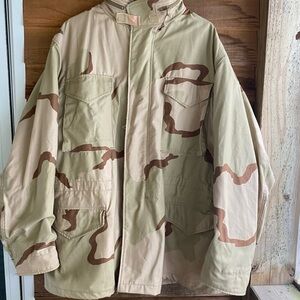 Vintage Military Field Desert Camoflauge Cold Weather Coat